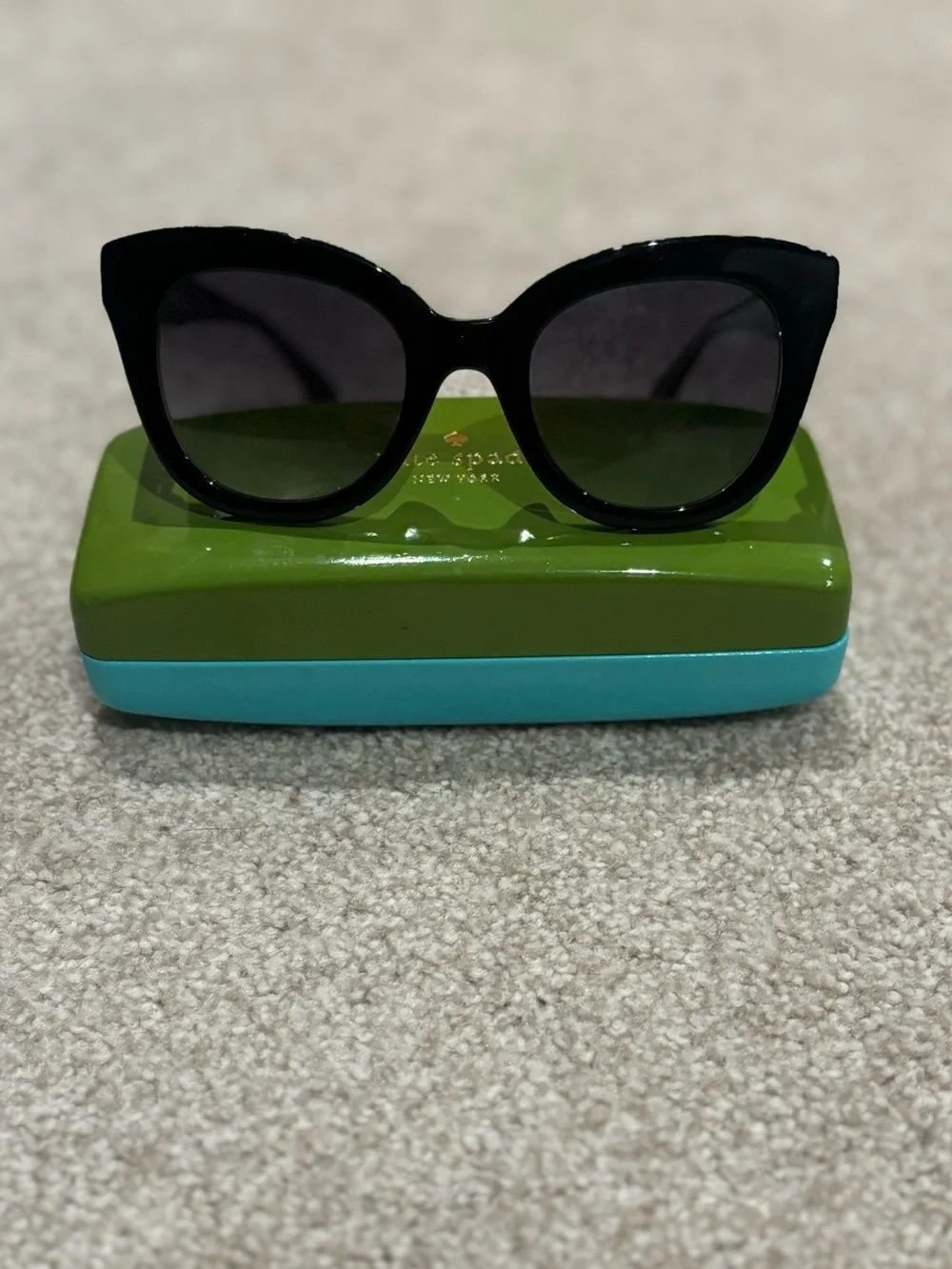 kate spade Black Cat-Eye Sunglasses with Dark Lenses